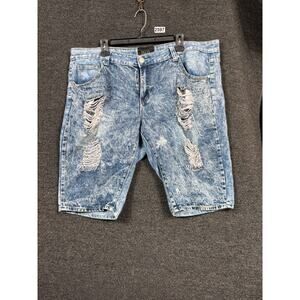 DAZL Denim Shorts Womens Size 20 Blue Light Wash Skinny Leg Distressed Mid Rise